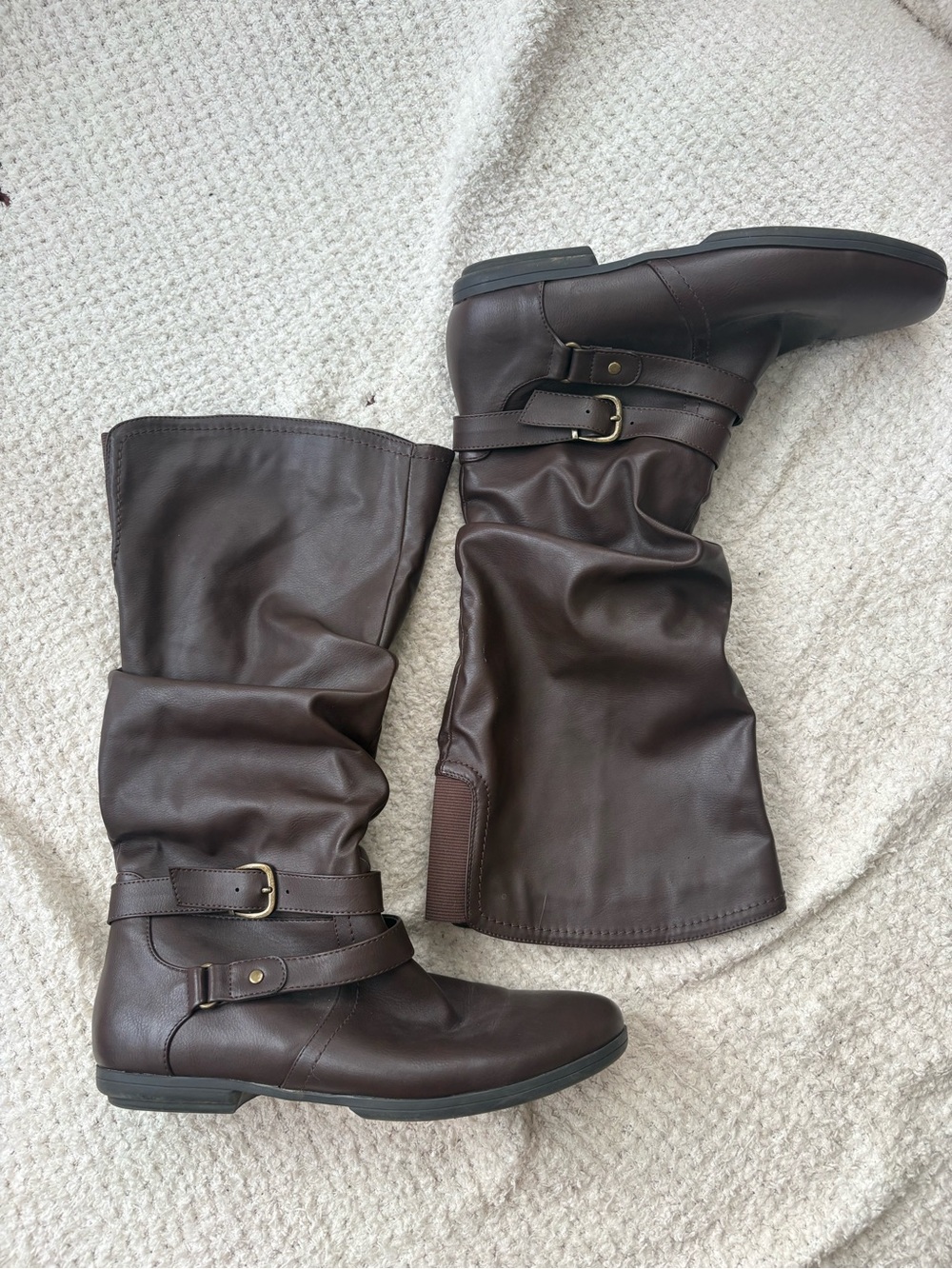 Classic Women's Brown Mid-Calf Buckle Boots